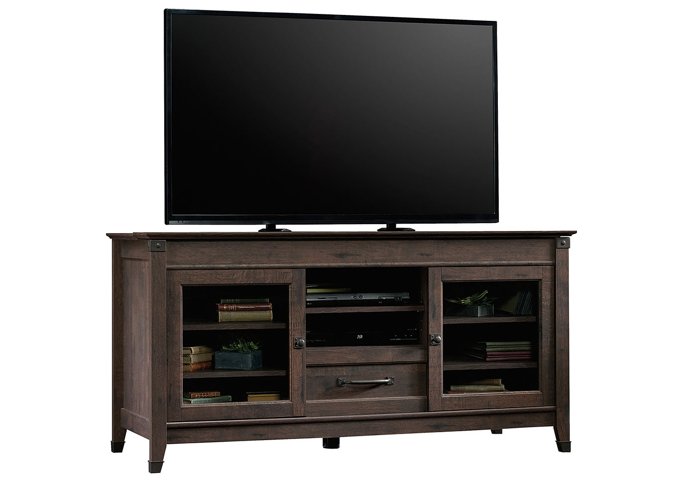 Carson Forge Coffee Oak Entertainment Credenza,Sauder